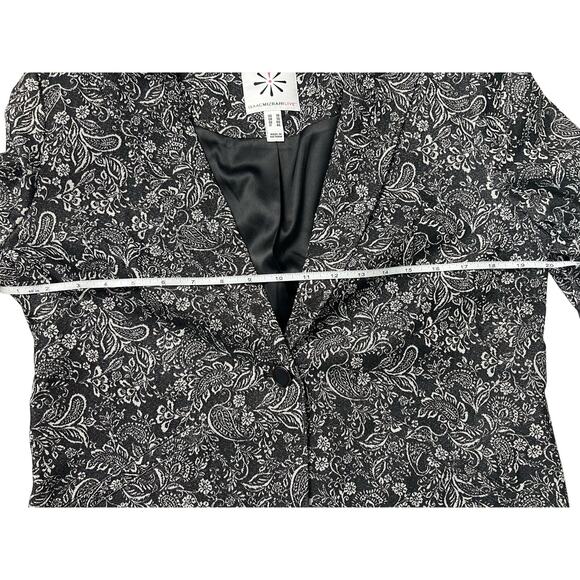 QVC Isaac Mizrahi Live! Super Stretch Woven Jacquard Blazer NWOT BLACK SIZE 10 - Picture 8 of 9